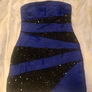 Gorgeous Alexia Admor Blue and Sequin Cocktail Dress Small